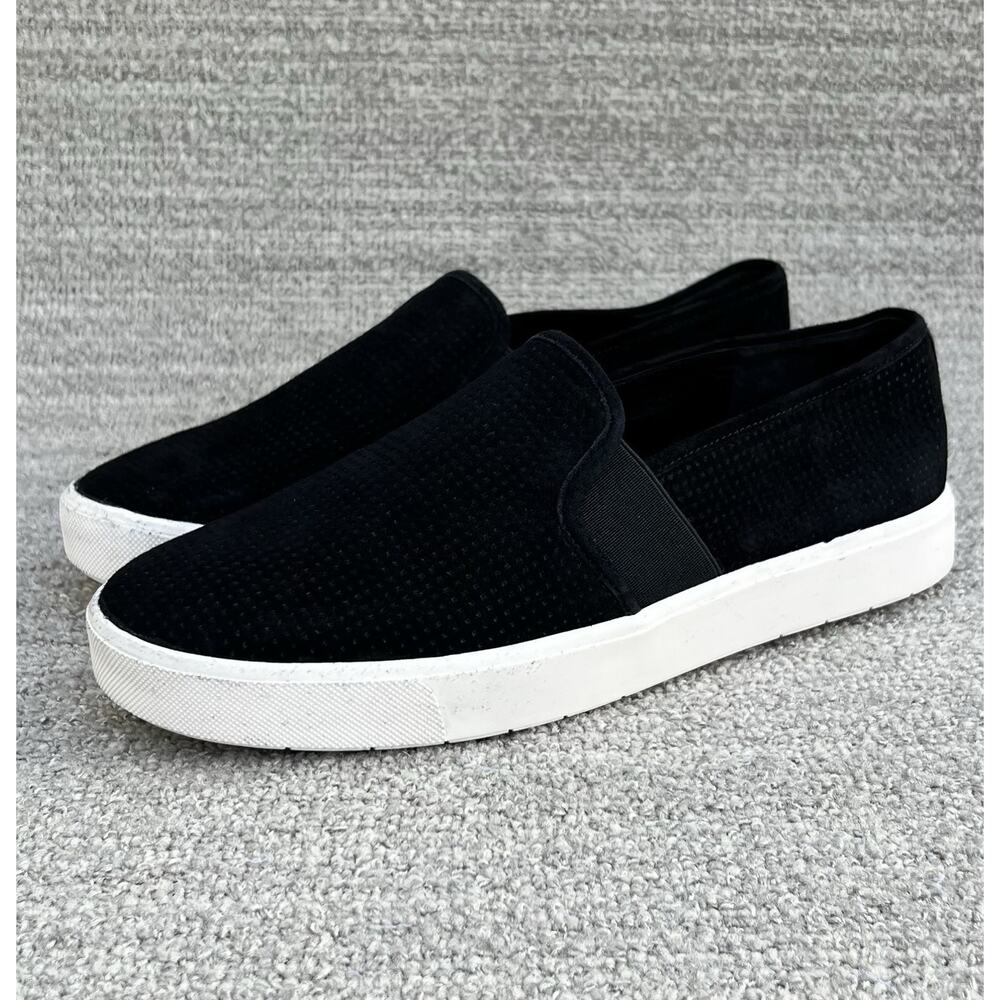 VINCE Blair Slip-On Perforated Black Suede Sneaker Women’s Size 8 US